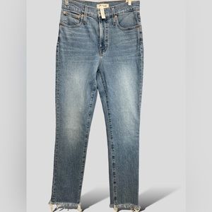 MADEWELL The Perfect Vintage Jean Raw Hem, Hi-Rise Light Wash Blue Size 28 Tall